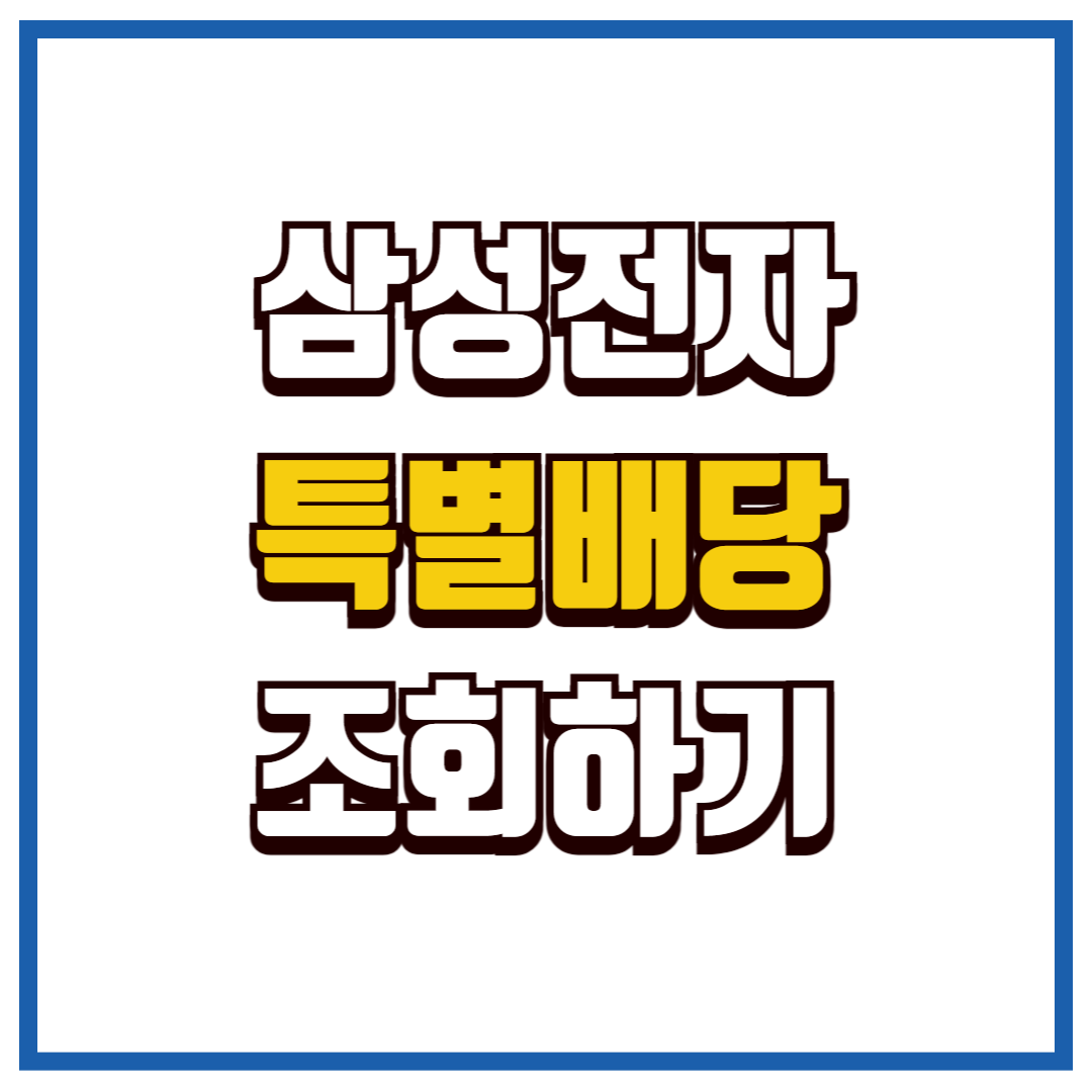 삼성전자 특별배당
