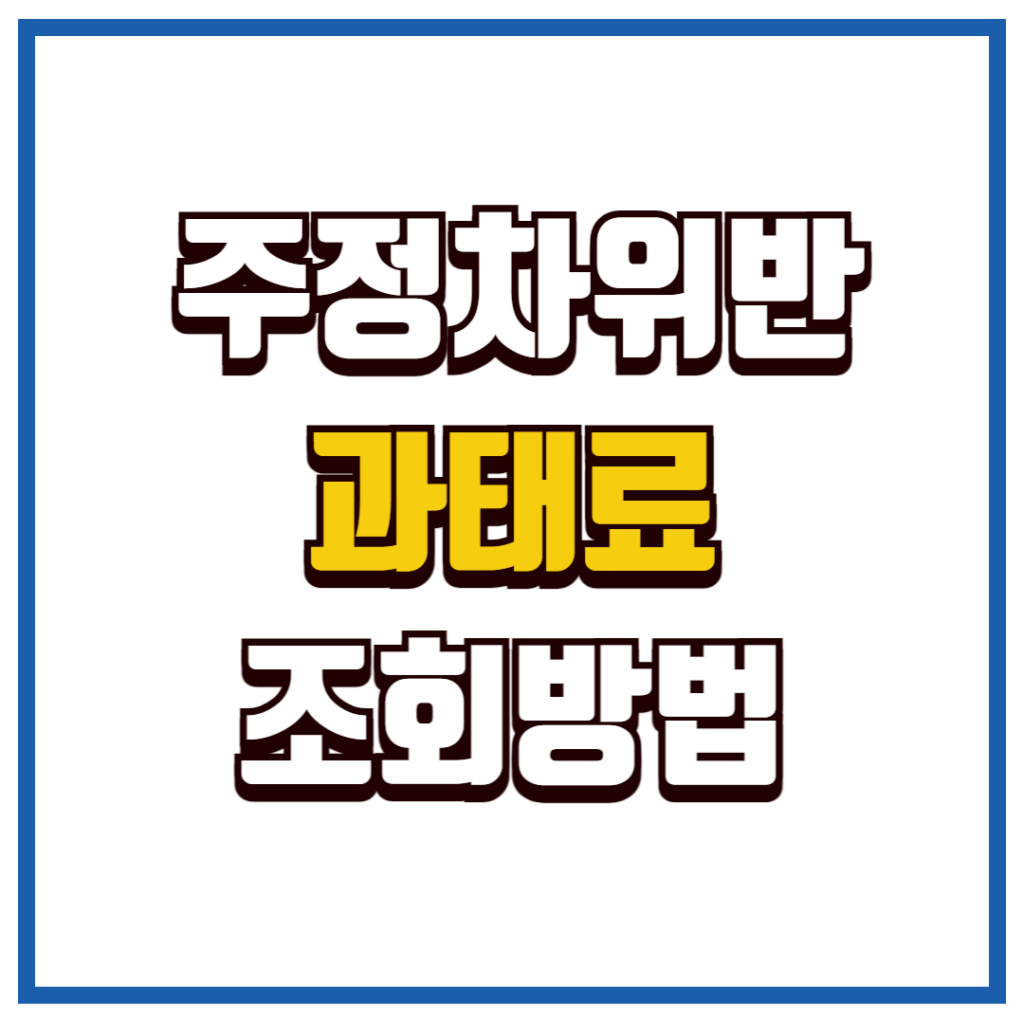 주정차위반 과태료