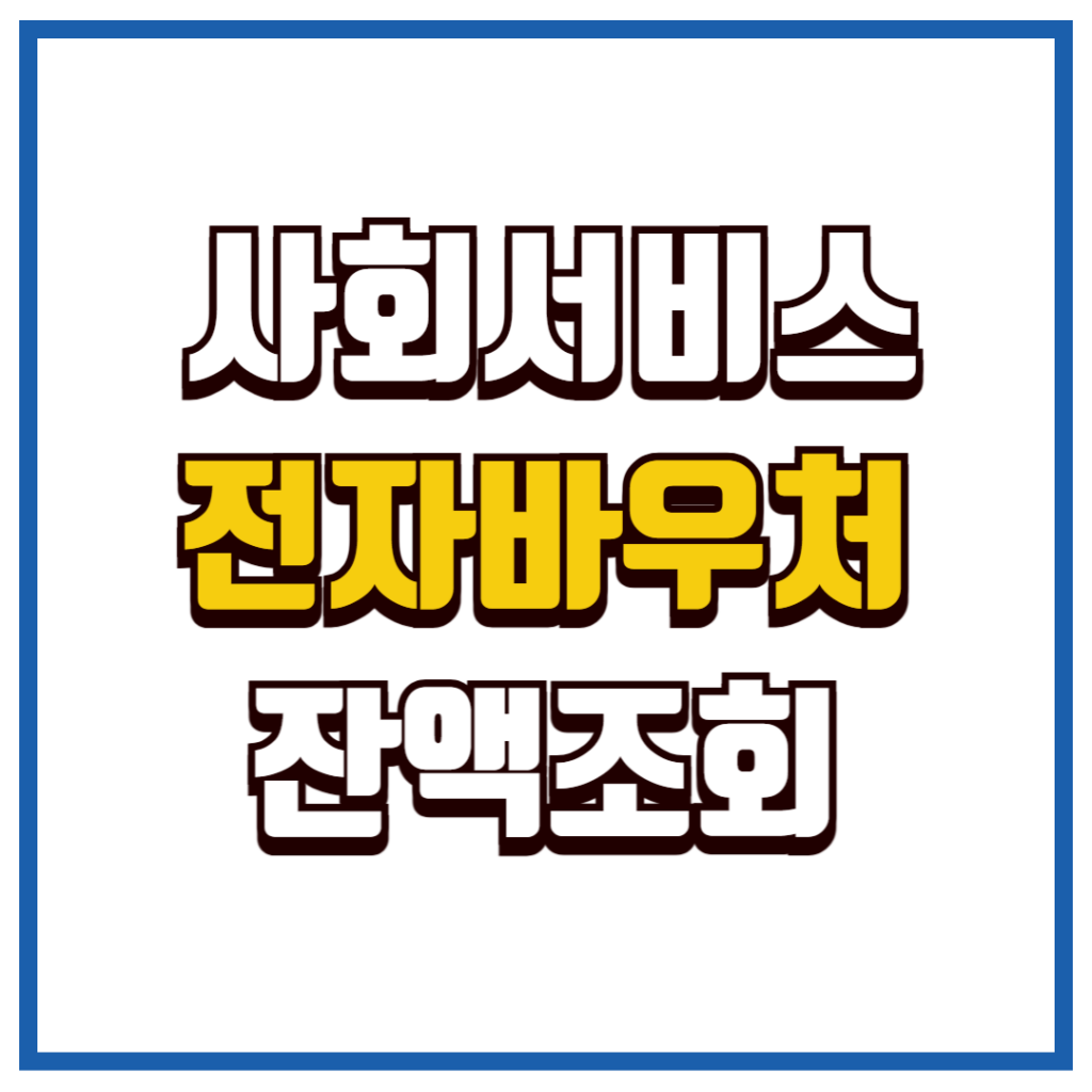 사회서비스 전자바우처