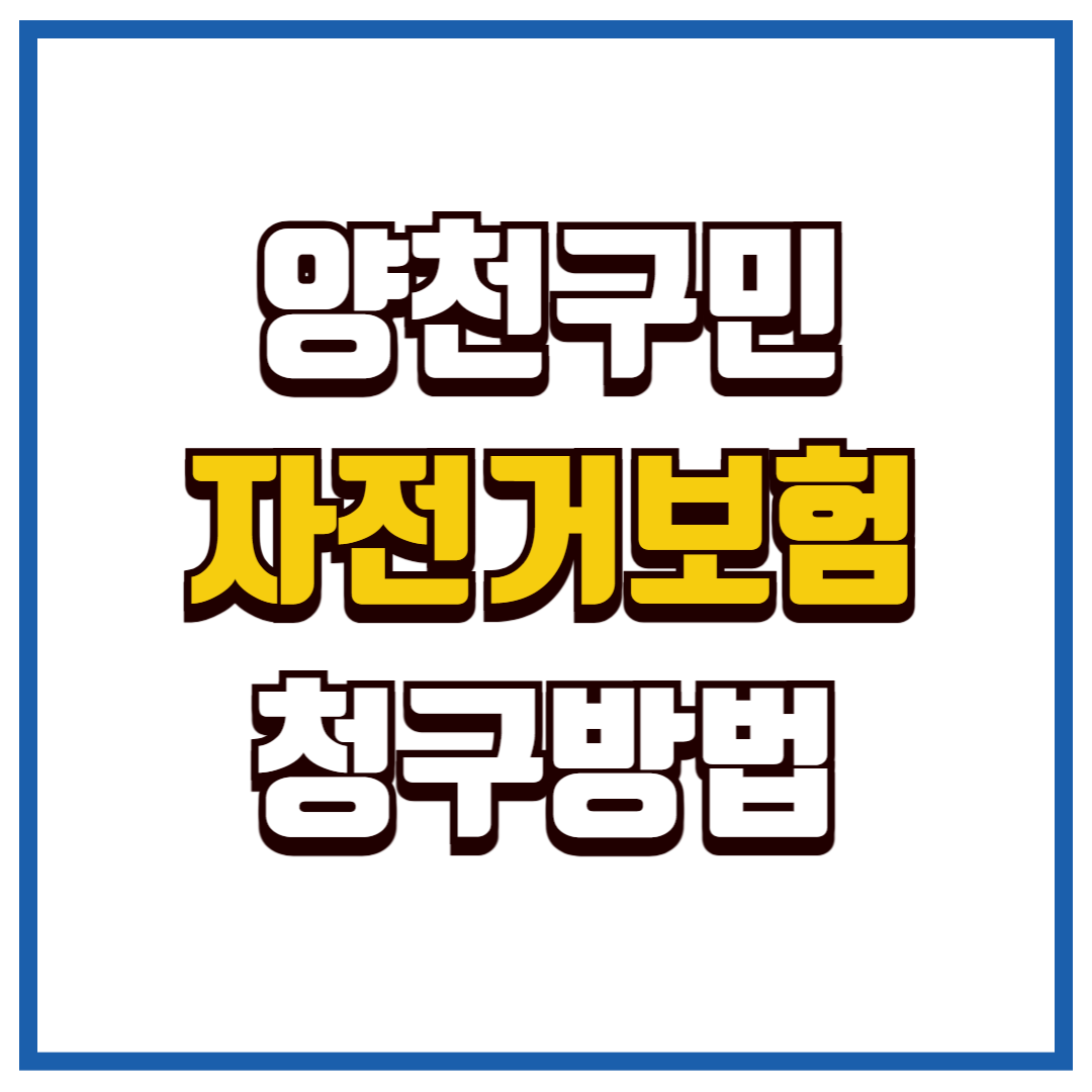 양천구민 자전거보험